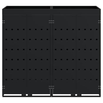 Wagenmüllbehälter für 2 Behälter Schwarz 136 x 77,5 x 121,5 cm