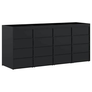 Wagenmüllbehälter für 4 Behälter Schwarz 272 x 77,5 x 121,5 cm