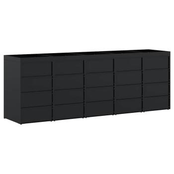 Wagenmüllbehälter für 5 Behälter Schwarz 340 x 77,5 x 121,5 cm