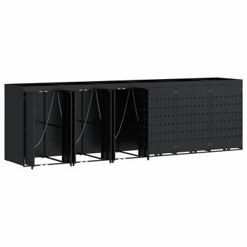 Wagenmüllbehälter für 6 Behälter Schwarz 408 x 77,5 x 121,5 cm