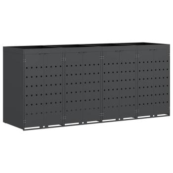 Wagenmüllbehälter für 4 Behälter Anthrazit