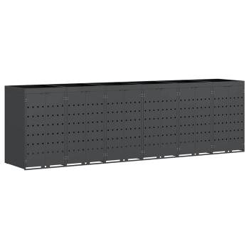 Wagenmüllbehälter für 6 Behälter Anthrazit