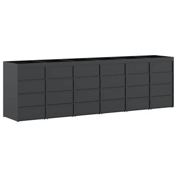 Wagenmüllbehälter für 6 Behälter Anthrazit