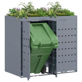 Wagenmüllbehälter für 2 Behälter Hellgrau 136 x 77,5 x 121,5 cm