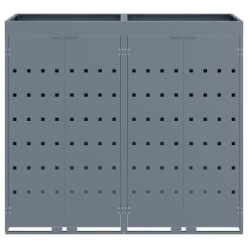 Wagenmüllbehälter für 2 Behälter Hellgrau 136 x 77,5 x 121,5 cm