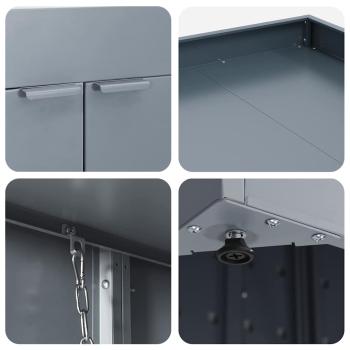 Wagenmüllbehälter für 2 Behälter Hellgrau 136 x 77,5 x 121,5 cm