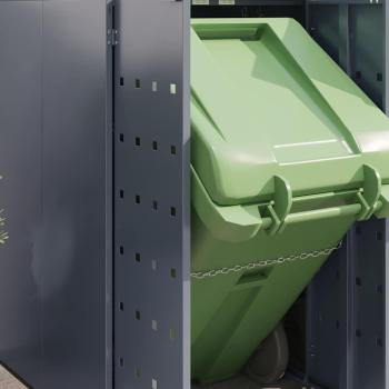 Wagenmüllbehälter für 3 Behälter Hellgrau 204 x 77,5 x 121,5 cm