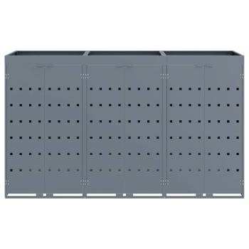 Wagenmüllbehälter für 3 Behälter Hellgrau 204 x 77,5 x 121,5 cm