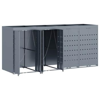 Wagenmüllbehälter für 4 Behälter Hellgrau 272 x 77,5 x 121,5 cm