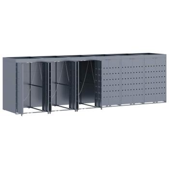 Wagenmüllbehälter für 6 Behälter Hellgrau 408 x 77,5 x 121,5 cm
