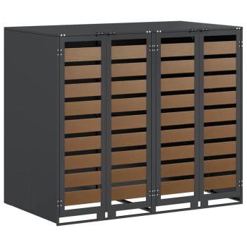 Wagenmüllbehälter für 3 Behälter Anthrazit