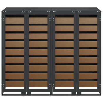 Wagenmüllbehälter für 3 Behälter Anthrazit