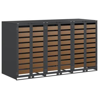 Wagenmüllbehälter für 3 Behälter Anthrazit