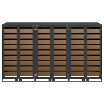 Wagenmüllbehälter für 3 Behälter Anthrazit