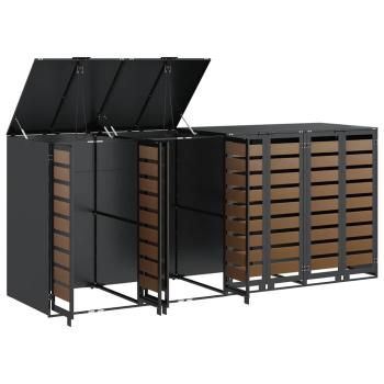 Wagenmüllbehälter für 3 Behälter Anthrazit