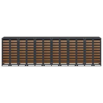 Wagenmüllbehälter für 3 Behälter Anthrazit