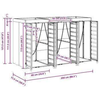 Wagenmüllbehälter für 3 Behälter Anthrazit