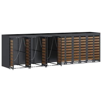 Wagenmüllbehälter für 3 Behälter Anthrazit