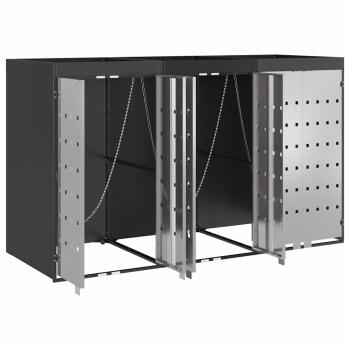 Wagenmüllbehälter für 3 Behälter Anthrazit