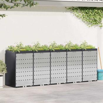 ARDEBO.de - Wagenmüllbehälter für 3 Behälter Anthrazit