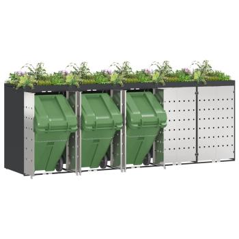 Wagenmüllbehälter für 3 Behälter Anthrazit