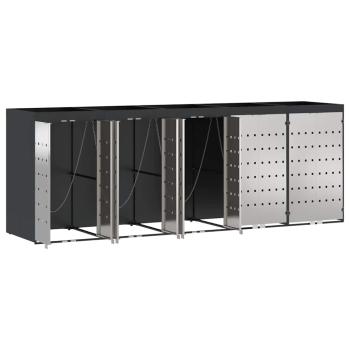 Wagenmüllbehälter für 3 Behälter Anthrazit