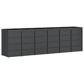 Wagenmüllbehälter für 3 Behälter Anthrazit