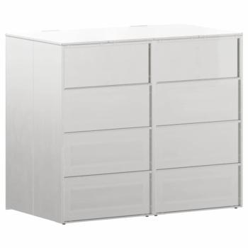 Wagenmüllbehälter für 3 Behälter Silber 340 x 77,5 x 115,5 cm