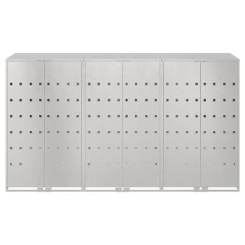 Wagenmüllbehälter für 3 Behälter Silber 340 x 77,5 x 115,5 cm