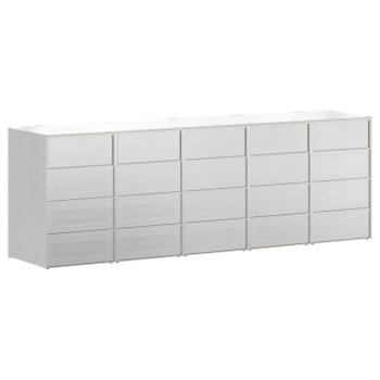 Wagenmüllbehälter für 3 Behälter Silber 340 x 77,5 x 115,5 cm
