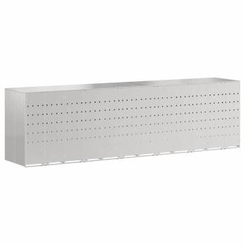 Wagenmüllbehälter für 3 Behälter Silber 340 x 77,5 x 115,5 cm