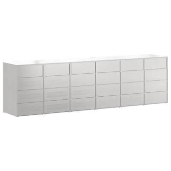 Wagenmüllbehälter für 3 Behälter Silber 340 x 77,5 x 115,5 cm