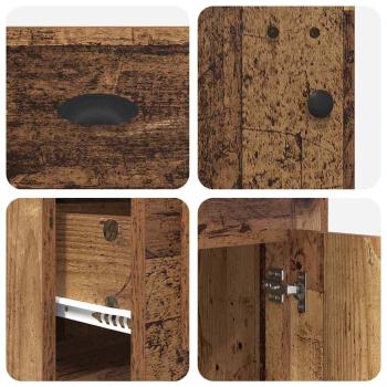 Schreibtisch mit Schrank mit Tür Altholz 154,5 x 50 x 75 cm