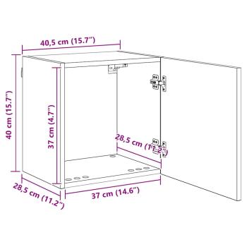 TV-Wandgeräte 5 pcs Schwarz Eichen-Optik Holzwerkstoff