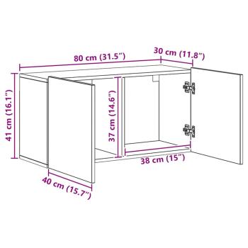 TV-Wandgeräte 5 pcs Schwarz Eichen-Optik Holzwerkstoff