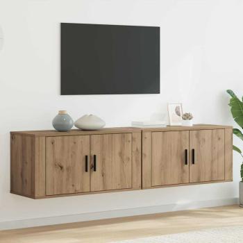 ARDEBO.de - Wand-TV-Schrank Set 2 pcs Artisan-Eiche 80 x 34,5 x 40 cm