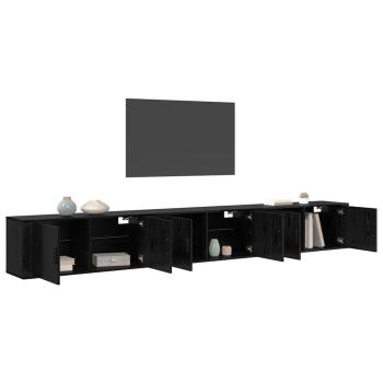 Wand-TV-Schrank Set Wandmontiert 3 pcs Schwarz Eichen-Optik