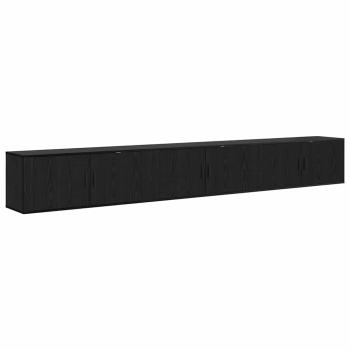 Wand-TV-Schrank Set Wandmontiert 3 pcs Schwarz Eichen-Optik