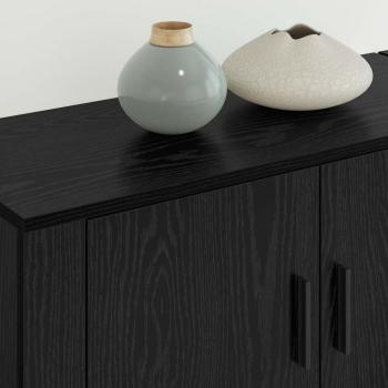 Wand-TV-Schrank Set Wandmontiert 2 pcs Schwarz Eichen-Optik