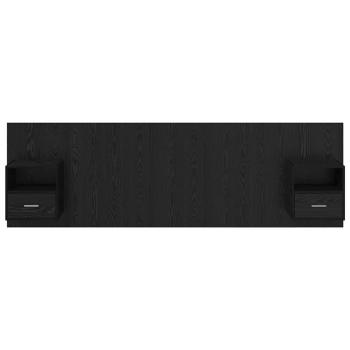 Kopfteil mit Schrank 3 Stk. Schwarz Eichen-Optik Holzwerkstoff