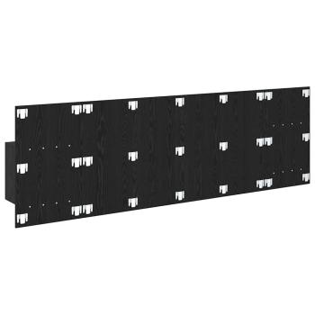 Kopfteil mit Nachttischen mit Regal 3 pcs Schwarz Eichen-Optik