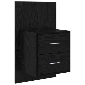Kopfteil mit Schrank Schwarz Eichen-Optik 337 x 32,5 x 80 cm