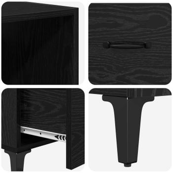 Sideboard Wandmontiert 2 pcs Schwarz Eichen-Optik Holzwerkstoff