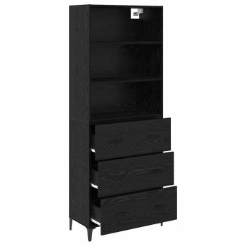 Sideboard Wandmontiert 2 pcs Schwarz Eichen-Optik Holzwerkstoff