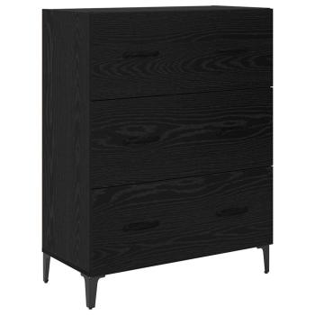 Sideboard Wandmontiert 2 pcs Schwarz Eichen-Optik Holzwerkstoff