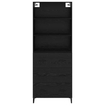 Sideboard Wandmontiert 2 pcs Schwarz Eichen-Optik Holzwerkstoff