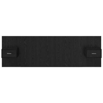 Kopfteil mit Nachttischen 3 pcs Schwarz Eichen-Optik