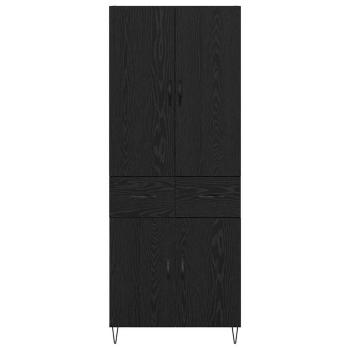 Hochboard Wandmontiert 2 pcs Schwarz Eichen-Optik Holzwerkstoff