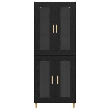 Hochboard Wandmontiert 2 pcs Schwarz Eichen-Optik Holzwerkstoff