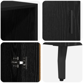 Hochboard 2 pcs Schwarz Eichen-Optik 69,5 x 34 x 180 cm